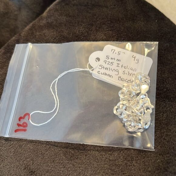 7.5 inch 5 mm 925 Italian sterling silver Cuban bracelet - Picture 10 of 11